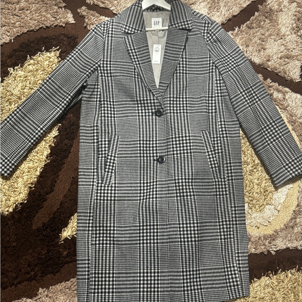 GAP Women's Classic Black and White Trench Coat
